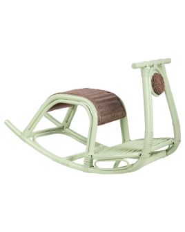 Rattan Kids Rocking Chair Light Green ASPRIA