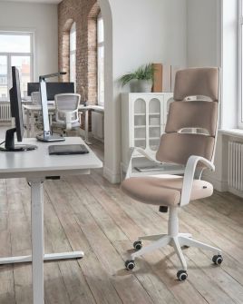 KARUXO Fabric Office Chair - Taupe