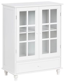 CARLTE Glass Display Cabinet Wood 71 cm White