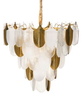 SPELTHORNE Glass Chandelier - Brass