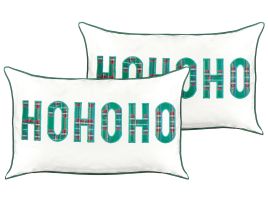 Set of 2 Decorative Cushions JOYCANDY Cotton 30 x 50 cm White Christmas Pattern