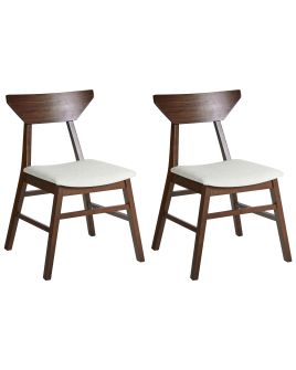 HOPIKNS Set of 2 Dining Chairs Wood Dark Brown