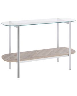 Console Table LOVELL Tempered Glass Silver