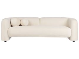 3 Seater Velvet Sofa Off-White LEIREN