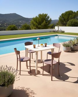 DEFARO Garden Chairs Set of 4 - Brown