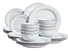 DURLEIGH Set of 24 Dinnerware Stoneware - Light Blue
