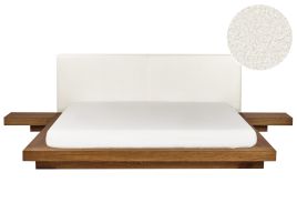 KEWI Bedframe Boucle 180 x 200cm EU Super Kingsize Bed Natural Ash Wood