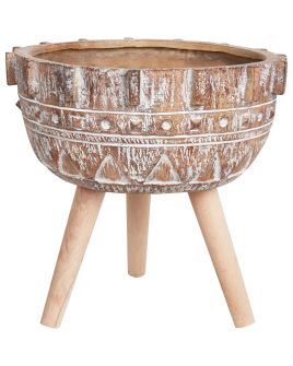 Elevated Plant Pot ASPLENIUM Ceramic 37 cm Light Brown