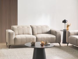BANUXA Vegan Leather 3 Seater Sofa - Taupe