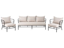 MENDONWELL Metal Garden Sofa Set 5 Seater - Light Beige