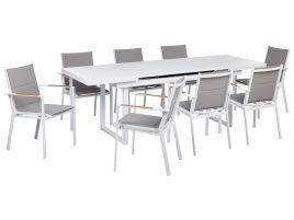 Garden Dining Set 8 Seater VALCANETTO/BUSSETO Metal Grey
