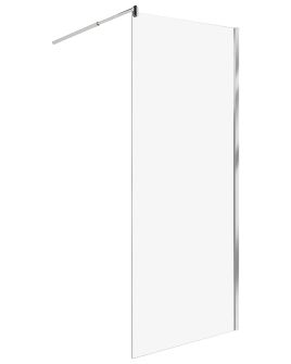 Shower Screen AHAUS 80 x 190 cm Silver