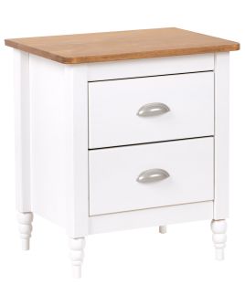 2 Drawer Bedside Table SHILLINGTON Pine Wood Brown/ White