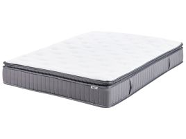 SAMREST Gel Memory Foam Pocket Spring Mattress Medium 140 x 200cm EU Double - White with Grey