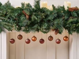 ISOJARON Set of 60 Christmas Baubles Hanging Ornament Decoration - Brown