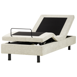 DEKU Small Single Fabric Adjustable Bed without Headboard - Beige