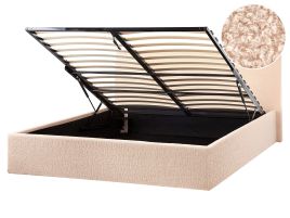 OBBEI Ottoman Bedframe Boucle 160 x 200cm EU Kingsize Bed Beige