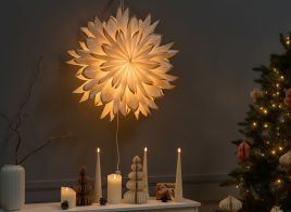 BEGUXI Christmas Decor Hanging Star - Off White