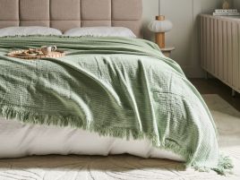 BOZEXI Cotton Bedspread - Green, 200cm