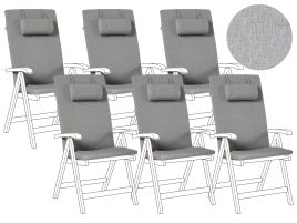 BREEZ Set of 6 Garden Back Seat Cushions - Grey Melange