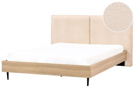 IZERNERO Bed Boucle 180 x 200 cm (EU Super King) Beige