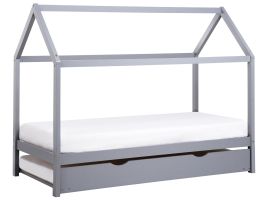 RILLA Kids Trundle Bedframe Pine Wood 90 x 200cm EU Single Bed Grey