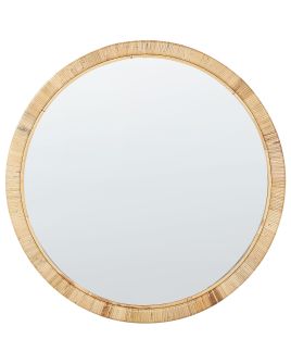 Wall Mirror ANLEZY 80 cm 80 cm Rattan Natural