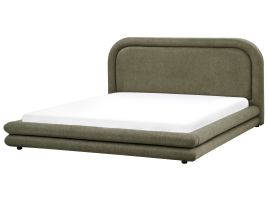 LAVAEDRNS Bed Faux Linen 180 x 200 cm (EU Super King) Dark Green