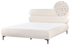 LESASY Bed Boucle 180 x 200 cm (EU Super King) Off-White