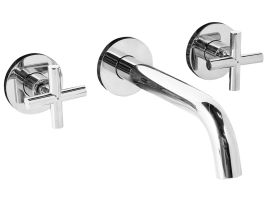 BARRONLEIGH Wall Mounted Basin Mixer Tap Brass - Silver