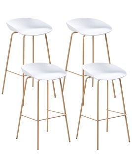 DRAYCOTTWELL Plastic Set of 4 Bar Chairs - White