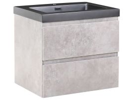 ANSTOW Wall Mounted Vanity Unit with Basin - Grey