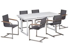 Garden Dining Set 6 Seater VALCANETTO/COSOLETO Metal Grey