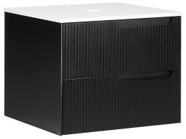 Wall Mounted Washbasin Cabinet QUINTELA 60 cm 52 cm 48 cm Black