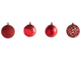 VANERNIA Set of 100 Christmas Baubles Hanging Ornament Decoration - Red