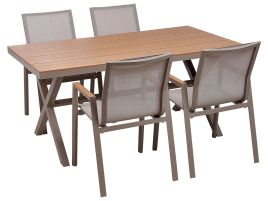 Garden Dining Set 4 Seater TIANO Metal Grey