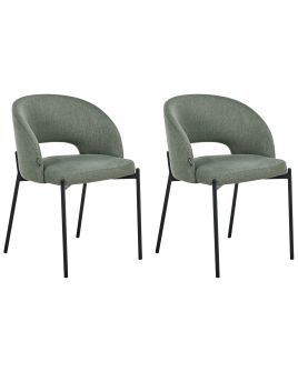 FALLBRIDGE Fabric Dining Chairs - Set of 2 - Green