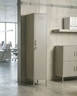 CLAYBOURNE Office Storage Unit with Locker - Light Beige