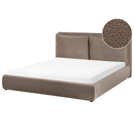 BAJONA Kingsize Boucle Fabric Bedframe - Brown