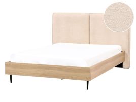 IZERNERO Bed Boucle 140 x 200 cm (EU Double) Beige
