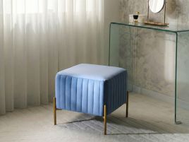 BOHIVO Velvet Footstool - Blue