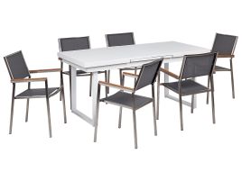 Garden Dining Set 6 Seater VALCANETTO/GROSSETO Metal Grey/ White