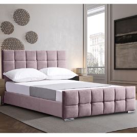 Minsa Plush Velvet Bed - Pink in 5 Sizes