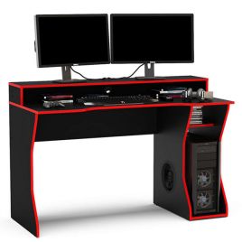 Enzo Ergonomic Design Gaming Computer Desk - Black and Red