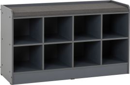 Portland Shoe Bench - Grey Steel Fabric