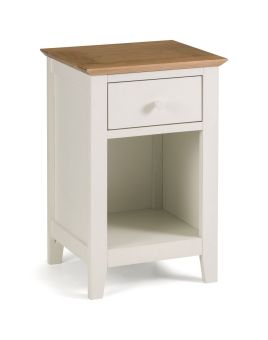 Salerno Ivory and Oak 1 Drawer Bedside Table
