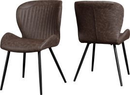 Quebec Chair (Box of 4) - Brown Faux Leather