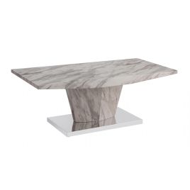 Bellingham Rectangular Marble Effect Dining Table - Stainless Steel Base