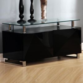Centralia High Gloss Sideboard with 2 Doors - Black