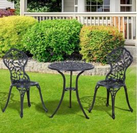 Aluminium Bistro Set - Black